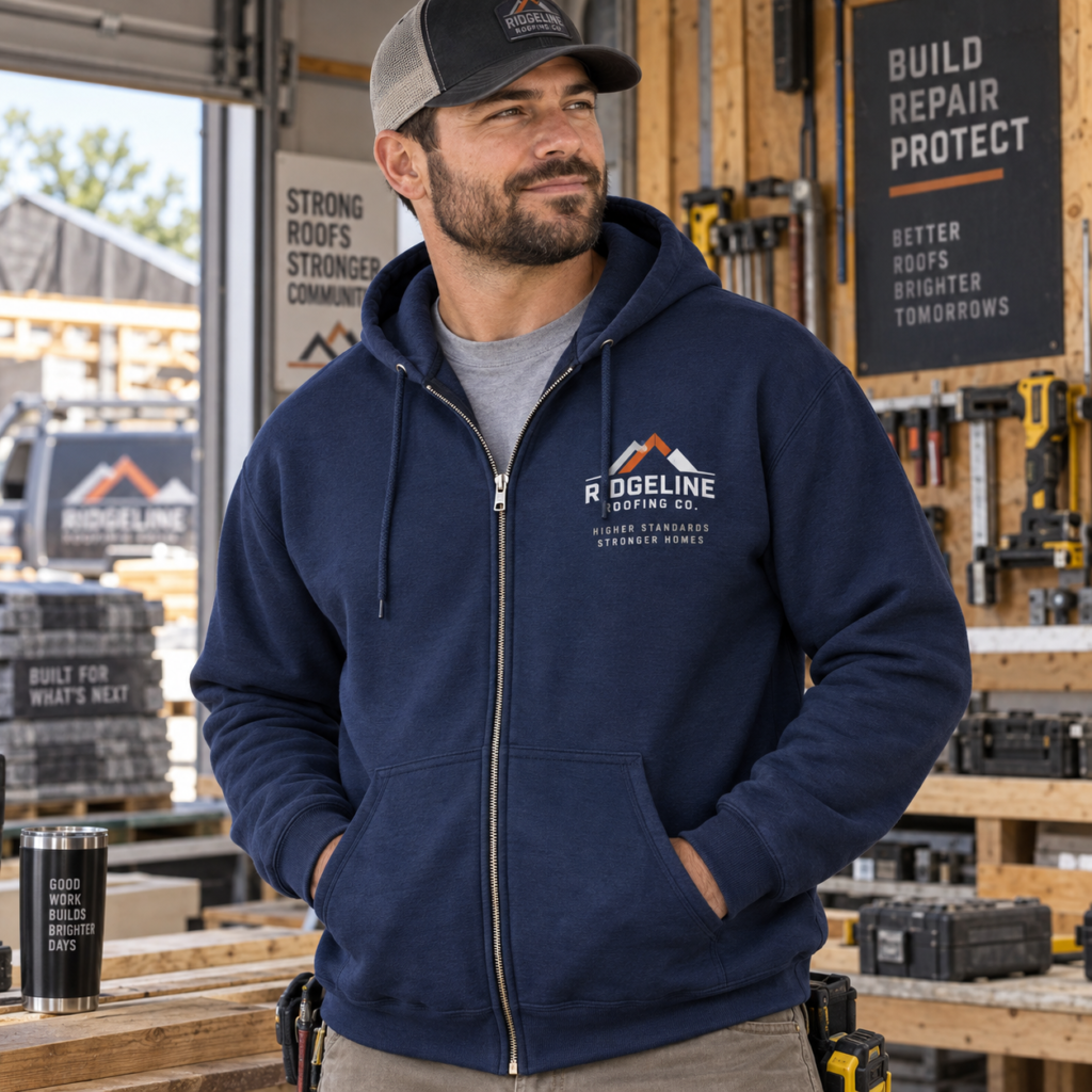 Custom Contractor Full-Zip Hoodie β Gildan 18600